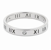 Roman Numeral Zircon Ring