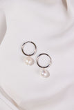 Silver Hoops with Freshwater Pearls
