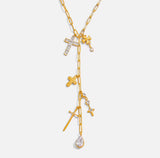 Gold Cross Y Necklace