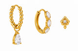 Crystal Trio Earring Set – Gold