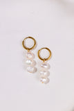 Gold Hoops with Freshwater Pearls