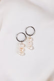 Silver Hoops with Freshwater Pearls