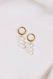 Gold Hoops with Freshwater Pearls