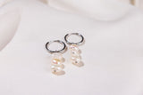 Silver Hoops with Freshwater Pearls