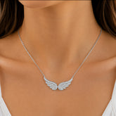 Guardian Angel Wings Necklace | 925 Sterling Silver & Cubic Zirconia