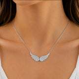 Guardian Angel Wings Necklace | 925 Sterling Silver & Cubic Zirconia