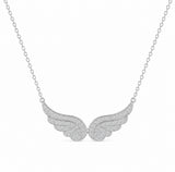 Guardian Angel Wings Necklace | 925 Sterling Silver & Cubic Zirconia