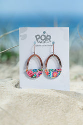 Acrylic Arches colorful Luna shaped drop earrings