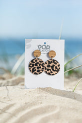 Black Leoprad Orbit Drop Earrings