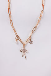 Bow & Pearl Charm Necklace