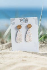 Cream Sparkle Luxe Drops Earrings
