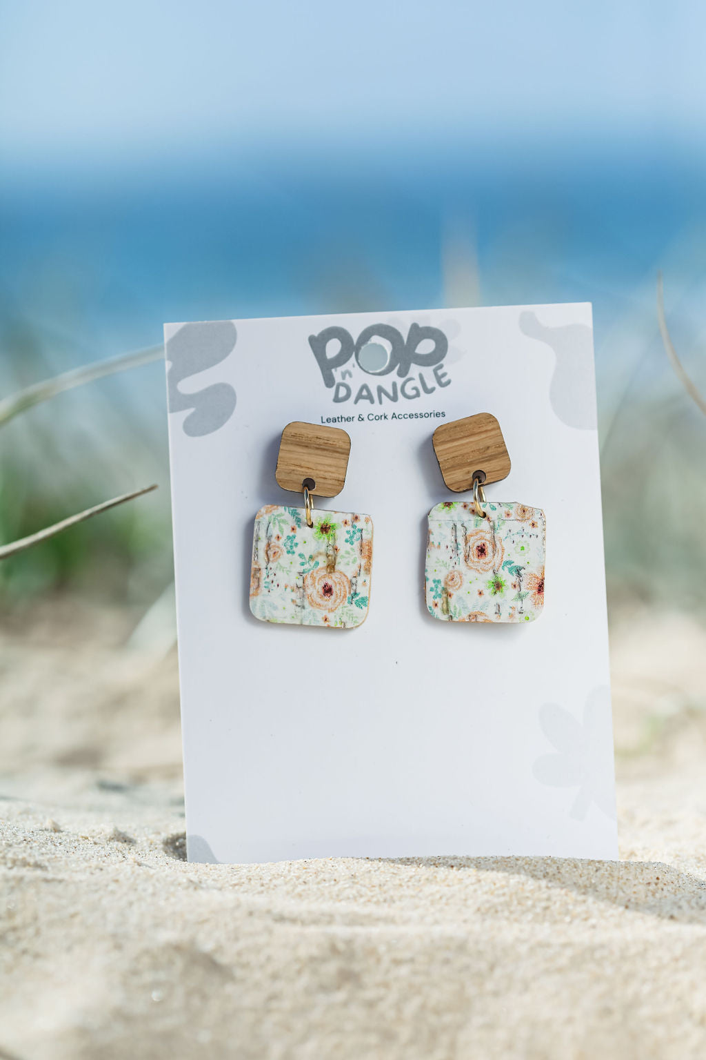 Daisy Square Drop Earrings