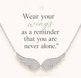 Guardian Angel Wings Necklace | 925 Sterling Silver & Cubic Zirconia