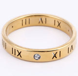 Roman Numeral Zircon Ring