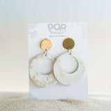 Gold Marble Hoop Earrings