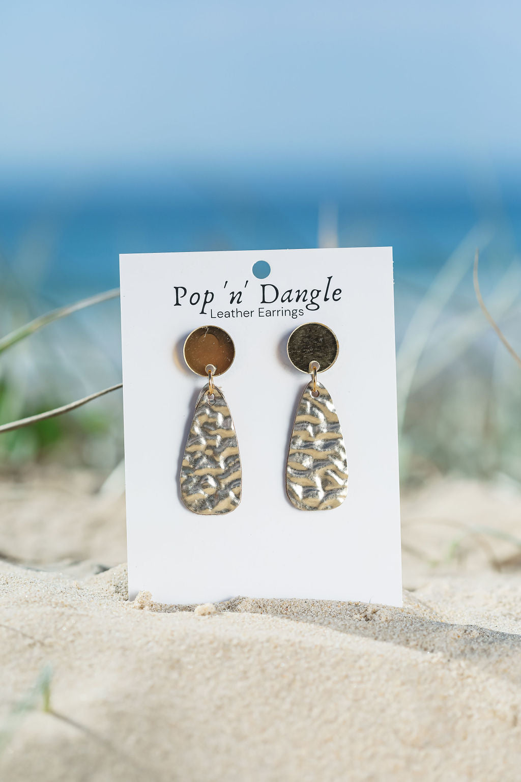 Gold Hammered Luxe Drops Earrings