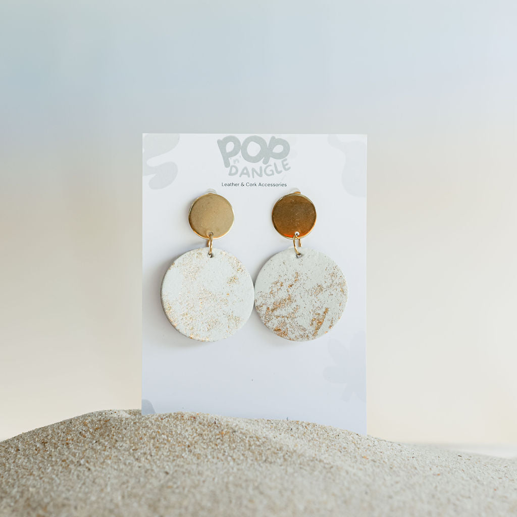 Gold Marble Orbit Drop Earrings 30m