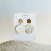 Gold Marble Orbit Drop Earrings 30m