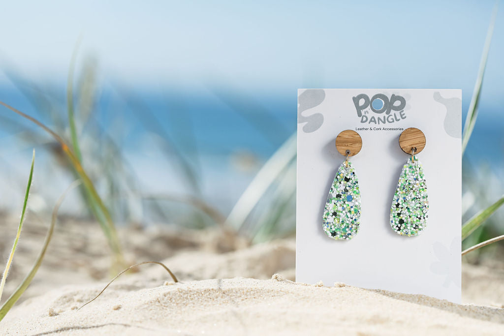 Green Sparkle Luxe Dropr Earrings