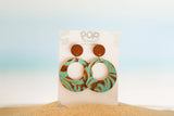 Jade Embossed Hoops Drop Earrings