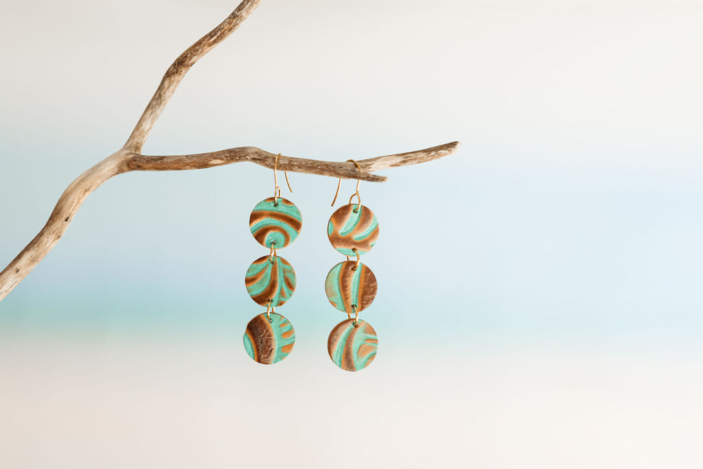 Jade Embossed Infinity Drops Earrings 1