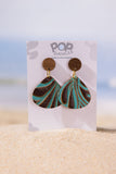 Jade Embossed Teardrop Stud Earrings