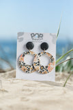 Leopard Floral Hoop Earrings