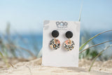 Leopard Floral Orbit drops earrings 15m