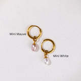 Gold Hoops with Freshwater Pearls
