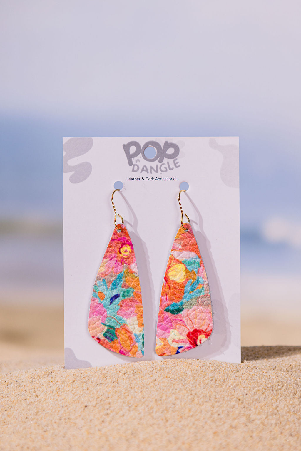 Orange Watercolour edge drop earrings