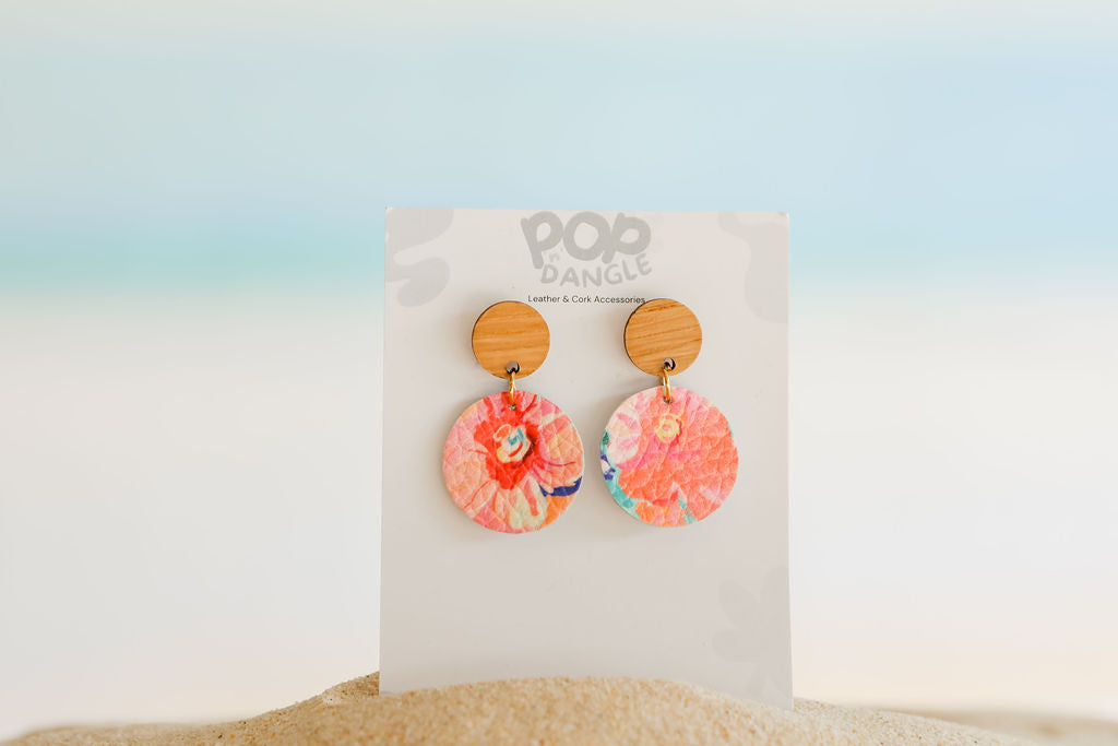 Orange WaterColour Drop Earrings 25 m