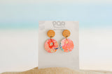 Orange WaterColour Drop Earrings 25 m