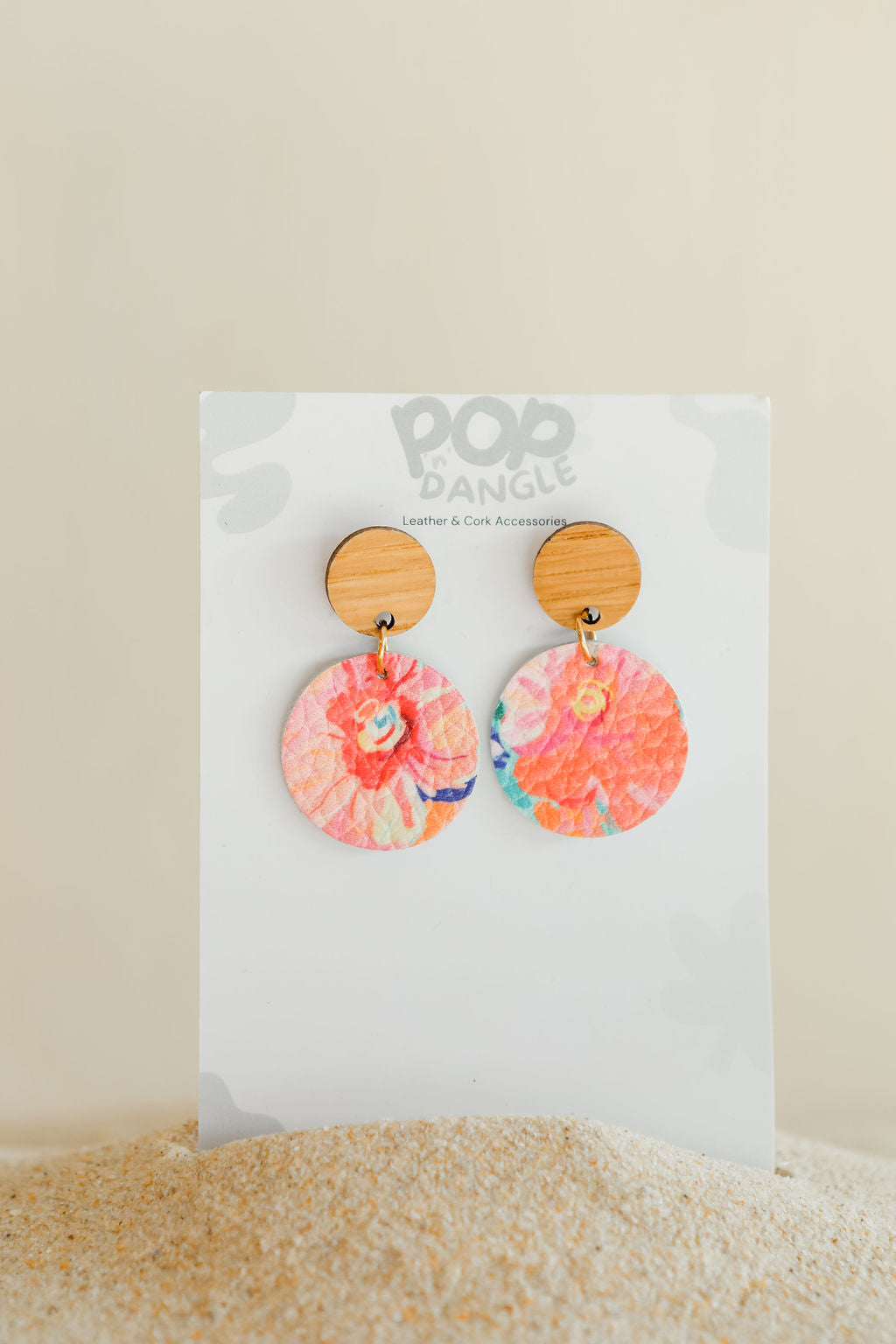Orange WaterColour Drop Earrings 25 m