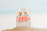 Orange WaterColour Drop Earrings 35m