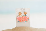 Orange WaterColour Drop Earrings 35m