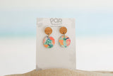 orange water coulur drop earrings