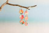 Orange watercolour Infinity Drop Earrings 1