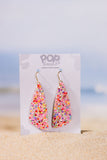 Pink Sparkle Edge Drop Earrings