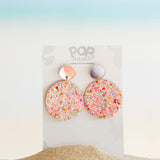 Pink Sparkle Orbit Drop Earrings 35 m