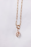 Seashell Pendant Necklace stainless steel paperclip chain
