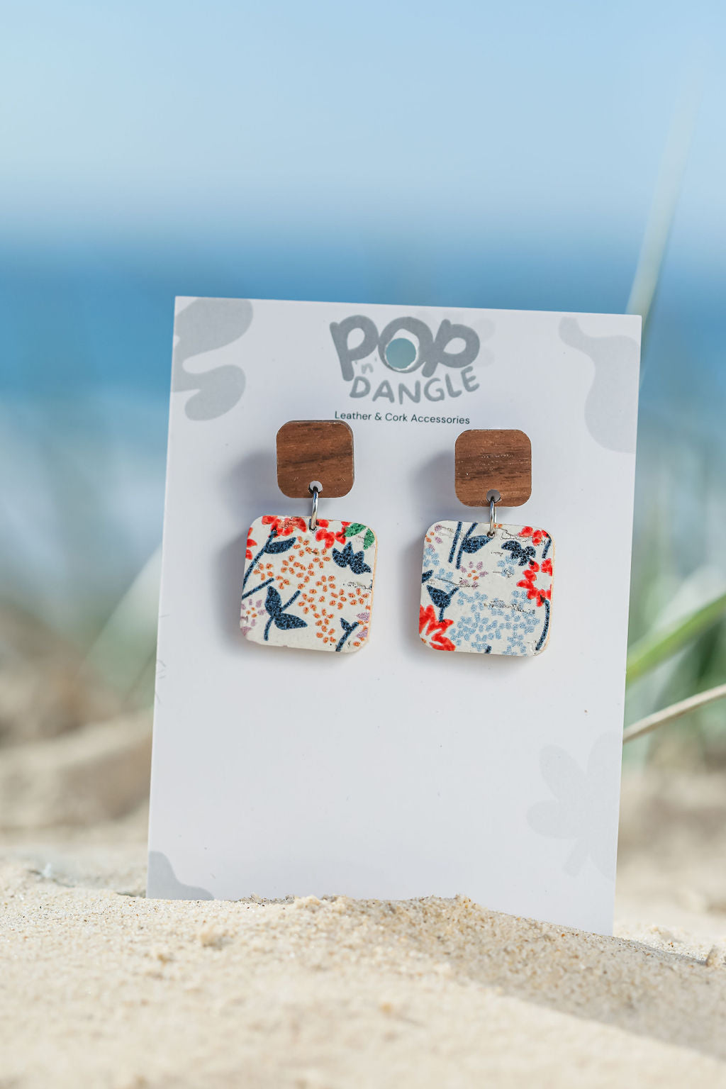 Soft Garden Squares Drop Earrings