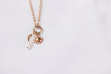 Sun, Moon & Pearl Charm Necklace