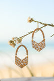 Hammered Gold V Shape Timber Arch Drop Earrings