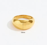 Waterproof dome Gold Ring on white back ground