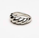 Silver wave form ring