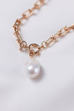 Chunky Baroque Pearl Necklace in Gold or Silver – Stainless Steel, Waterproof