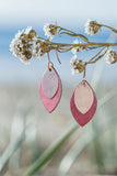 hot pink Metallic kangaroo leather earrings