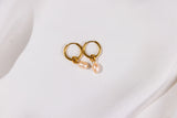 Gold Hoops with Freshwater Pearls