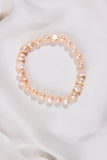 pink freshwater pearl stretchy bracelet