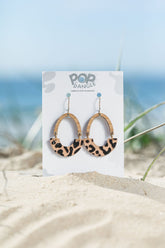 Arch Black Leopard ARC Shape Drop Earrings